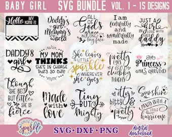 Baby Mädchen svg - Baby Mädchen SVG Bundle, Baby Girl Bundle svg, dxf, png Datei, svg Dateien für Cricut und Silhouette