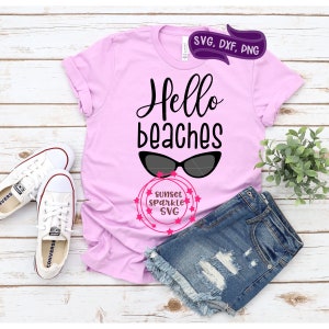 Beach svg - Hello Beaches svg, Summer svg, dxf, png, instant download, Summer svg for cricut and Silhouette, Hello Summer svg, Aloha svg