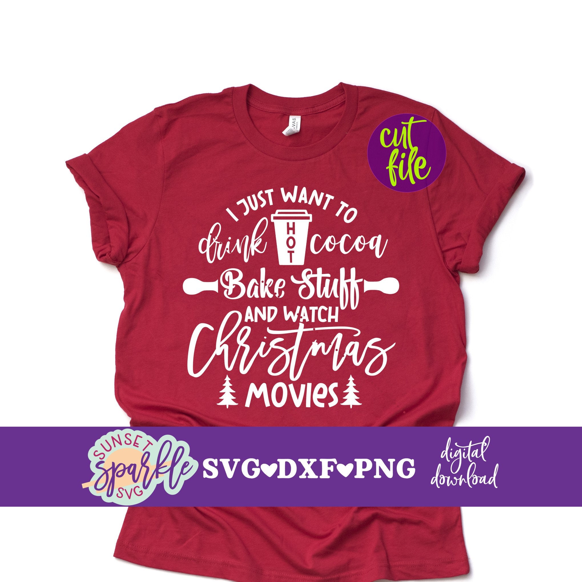 I just want to bake stuff and watch hallmark christmas movies cooking baking  design png shirt - teejeep