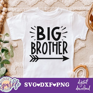 Big Brother SVG, Big Bro SVG, Big Brother dxf, png instant download, Cut File, Big Brother Design, Baby Announcement svg