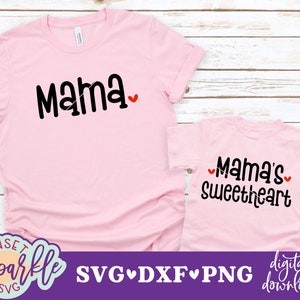 La chérie de maman SVG Svg Cricut coupe fichier Fichiers Svg coupés Svg maman et moi tenues SVG Cricut SVG Maman et moi Svg Saint-Valentin Png