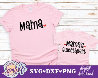 Mama SVG Mama's sweetheart Svg Cricut cut file Svg cut files Svg Mommy and Me Outfits SVG Cricut SVG Mommy and me Svg Valentine Png