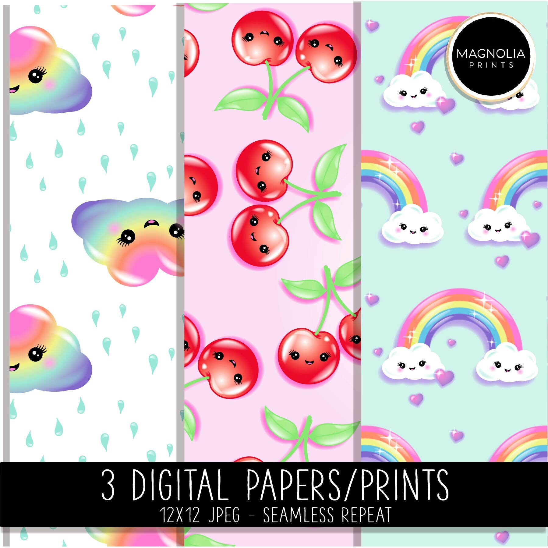 Digital Paper Download,printable Paper Print Artwork Download,kawaii ...