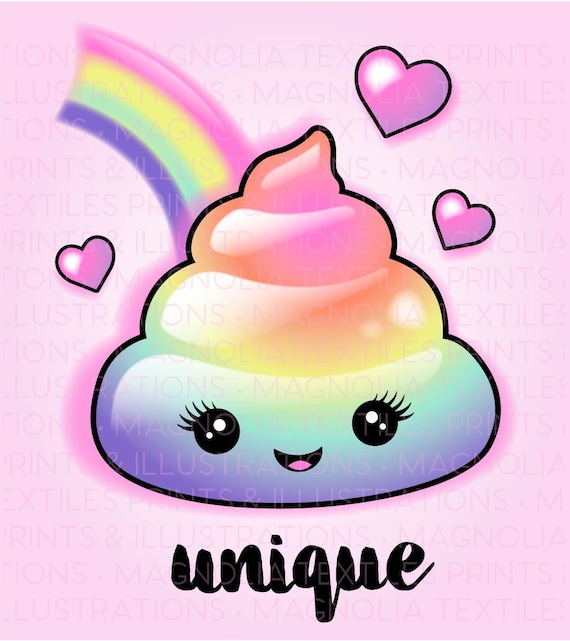 Rainbow Poop Emoji Unique Printable Emoji Artwork | Etsy