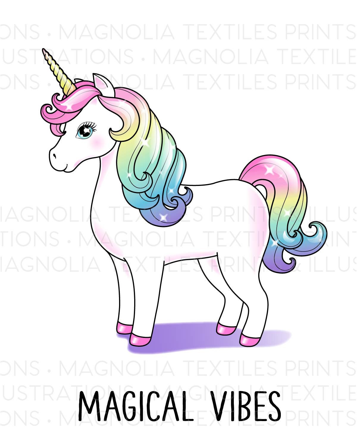 magical vibes unicorn print white background printable unicorn artwork