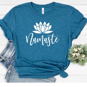 Namaste Shirt, Lotus Flower Shirt, Yoga Shirt, Meditation Shirt, Yoga Gift Shirt, Gift for Yogi, Zen Shirt, Hippie Shirt, Cute Yoga Shirt