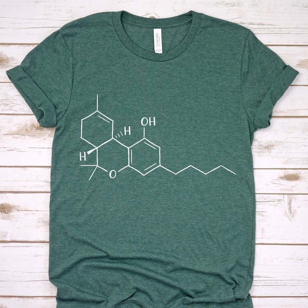 THC Molecule Shirt, Molecular Structure Shirt, THC Shirt, Science Shirt, Medical Marijuana Gift, Chemist Tetrahydrocannabinol Structure