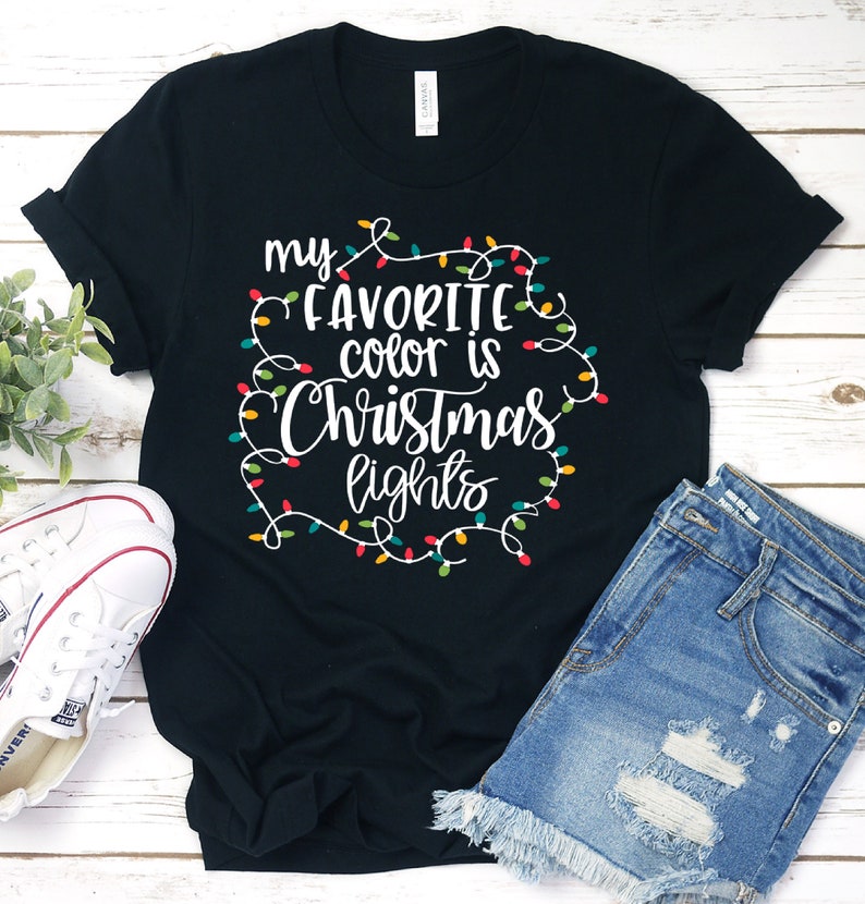 My favorite Color is Christmas Lights  Christmas T-Shirt  image 1