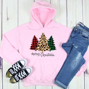 Merry Christmas Tree Hoodie, Merry Christmas Hoodie, Buffalo Plaid Christmas Hoodie, Christmas Hoodie, Christmas Tree Hoodie, Christmas Tree