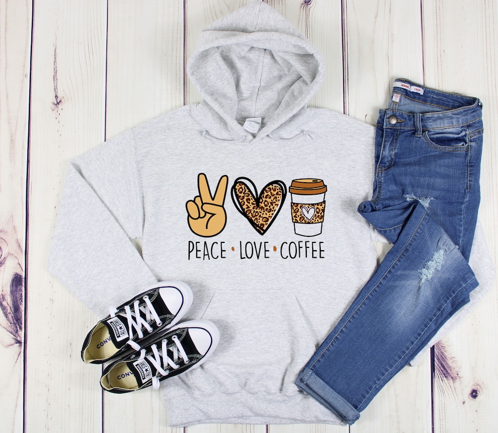 Peace Love Coffee Hoodie, Coffee Lovers Hoodie, Love Coffee Hoodies, Coffee Hoodies, Peace Hoodies, Coffee Hoodie, Coffee Lover Hoodie Iconictees