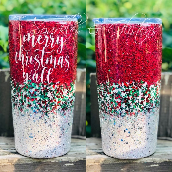 Custom Christmas Glitter Tumblers