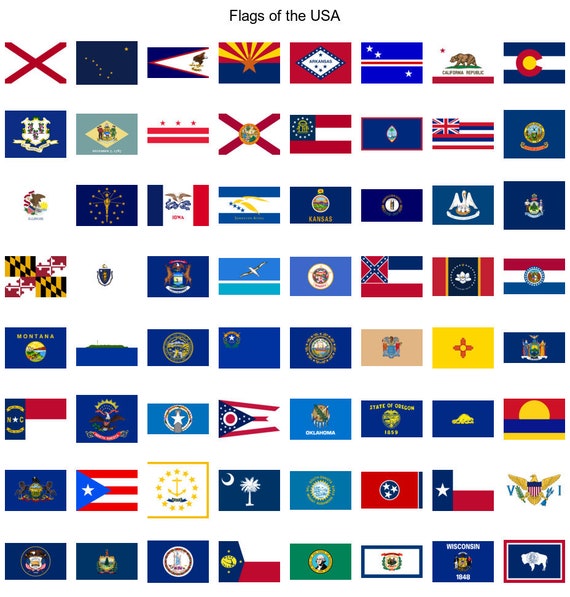 Flags of the United States and Territories svgpng updated Etsy