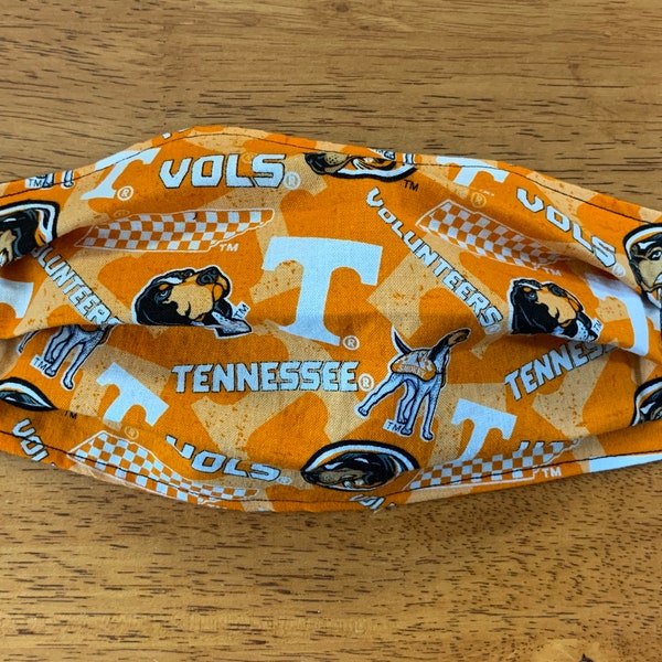 Tennessee Volunteers Adult Cotton Face Mask. Reversible, Reusable, Washable, Handmade. FREE SHIPPING!