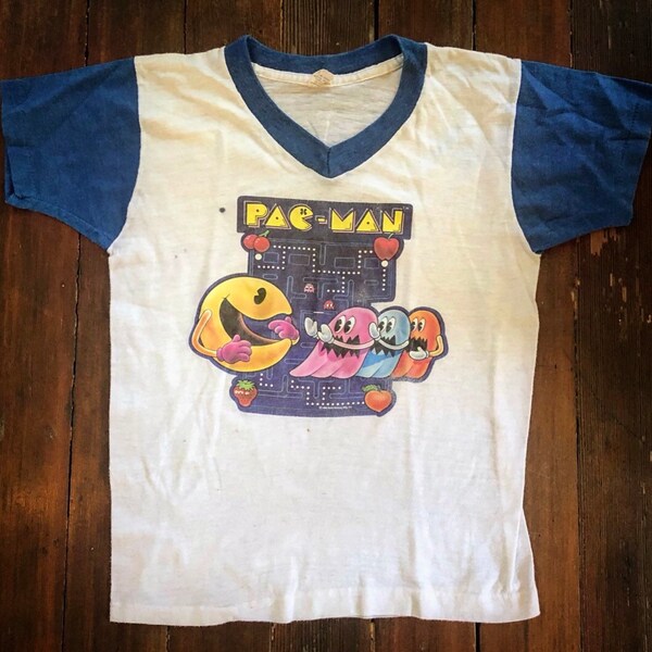 Vintage 70s Kids Single Stitch PAC MAN Tee T Shirt Small