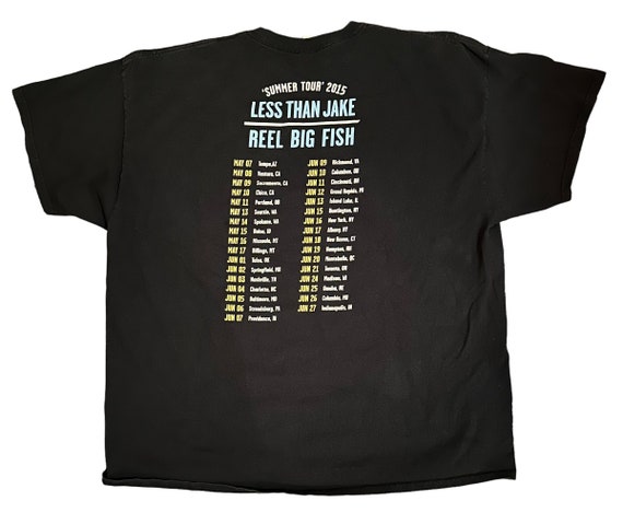 Less Than Jake 2015 Reel Big Fish Concert Tour Tee T Shirt 2XL