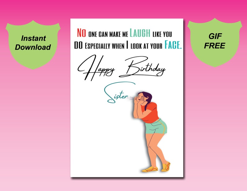 Funny Sister Happy Birthday Card Crazy Sister Birthday Card - Etsy