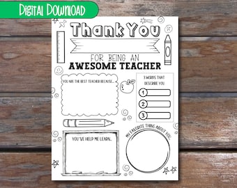 Printable Teacher Appreciation Thank You Gift Thank You Note for ...
