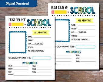 Imprimible primer y último día de clases / Página todo sobre mí / Recuerdo