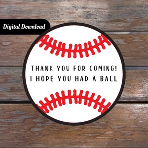 Baseball Themed Thank You Printable Tags