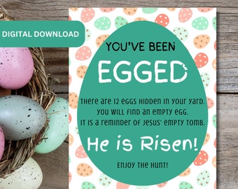 You've Been Egged Sign: Christian Easter Printable (Digital Download)