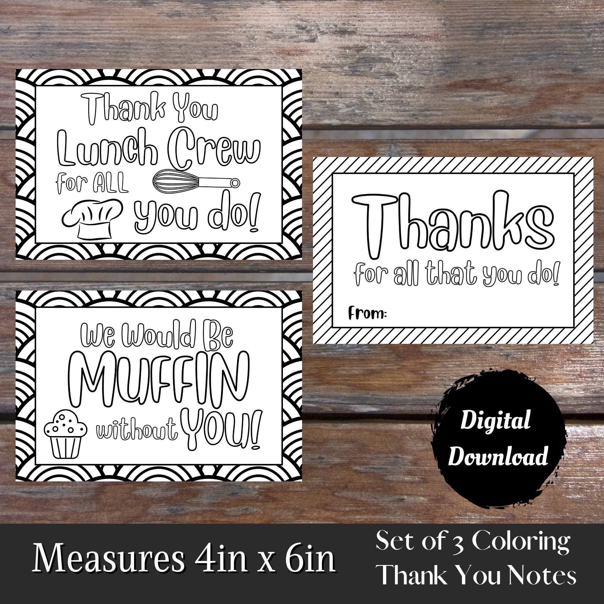 Colorable Thank You Note Lunch Lady Muffin Without You Teacher Appreciation Staff Appreciation ...