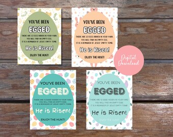 You've Been Egged Signs: Christian Easter Printable (Digital Download)