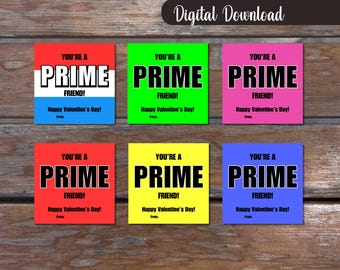 You're a PRIME Friend Valentine Printable Tags