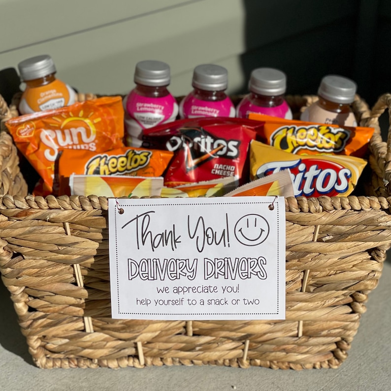 Delivery Driver Thank You Sign: Snack Station Printable (PDF) - Etsy