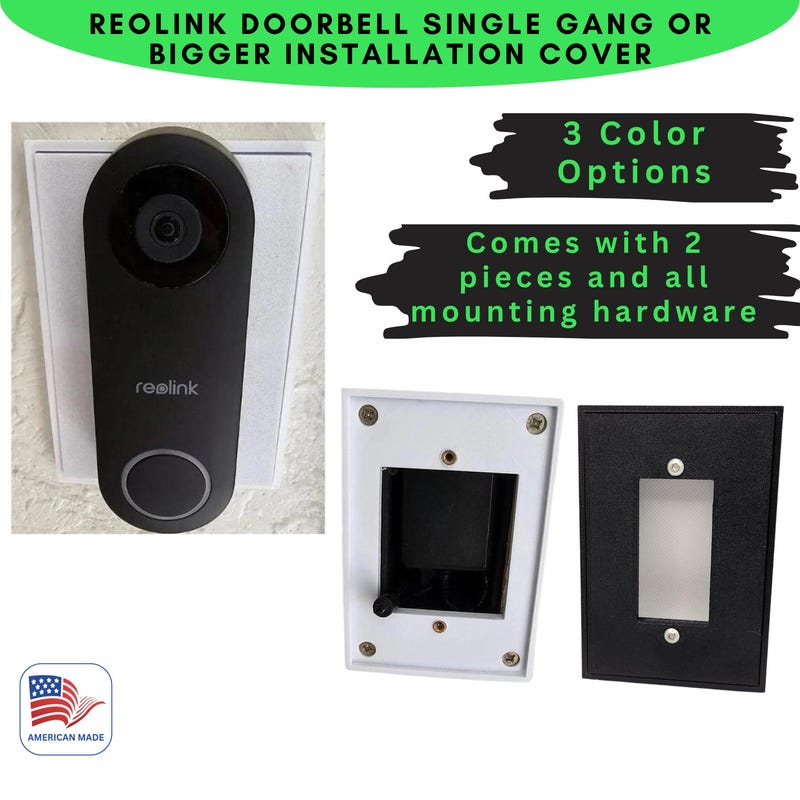 Doorbell Cover Plate – Black, Durable Weather-Resistant, Fits Standard Doorbells, Easy Install