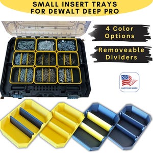 For DEWALT Deep Pro Organizer -  SMALL TRAY Bin Insert w/ Removable Dividers **Updated High Temp Option Available**