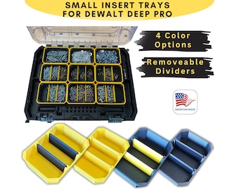 For DEWALT Deep Pro Organizer -  SMALL TRAY Bin Insert w/ Removable Dividers **Updated High Temp Option Available**