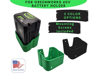 Greenworks 60v Heavy Duty Battery Holder WALL Mounting Storage Organizer -EASY REMOVAL