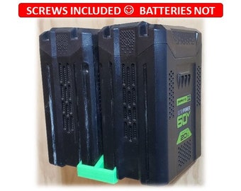 Greenworks 60v battery wall holder mounting storage organizer