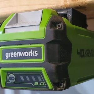 For Greenworks 40V G-Max Battery Wall Holder Mount - Garage Storage- HORIZONTAL & VERTICAL MOUNTING