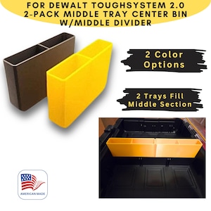 For DEWALT ToughSystem 2.0 Organizer MIDDLE Tray Center Bin W/Middle Divider for more tool storage 2-PK *Updated High Temp Option Available*