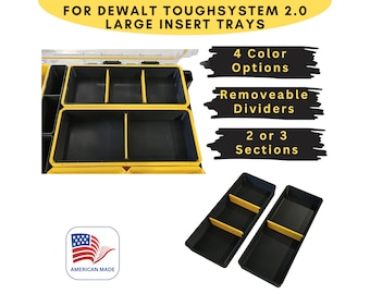 For DEWALT ToughSystem 2.0 Organizer - LARGE TRAY Nesting Bin W/Removable Dividers **Updated High Temp Option Available**