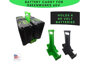 Greenworks 60v Battery Holder CADDY - HOLDS 4 Batteries -With Carrying Handle