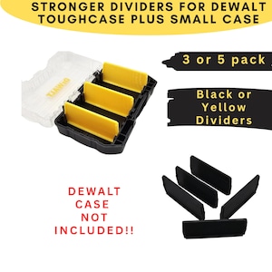 STRONGER DIVIDERS For DEWALT ToughCase Plus Small Case - 3 or 5 pack available - Black or Yellow