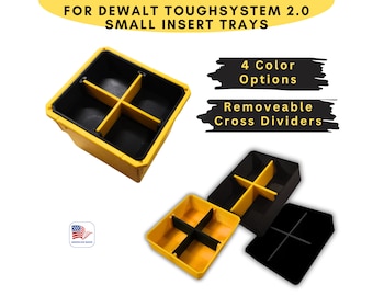For DEWALT ToughSystem 2.0 Organizer SMALL TRAY Nesting Bin Insert W/Removable Cross Divider *Updated High Temp Option Available**