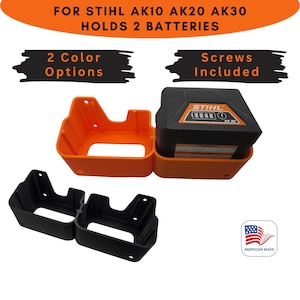 Soporte de pared para batería doble STIHL AK10 AK20 AK30 - Admite 2 baterías - Incluye tornillos