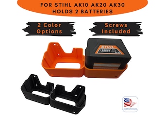 STIHL AK10 AK20 AK30 DOUBLE Battery Wall Mount Holder - HOLDS 2 Batteries -Screws Included