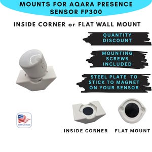 Aqara Presence Sensor FP300 INSIDE Corner or FLAT Wall Mount Option |Screws included| Steel Insert  for Magnetic Hold | Quantity Discount
