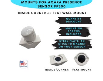 Aqara Presence Sensor FP300 INSIDE Corner or FLAT Wall Mount Option |Screws included| Steel Insert  for Magnetic Hold | Quantity Discount