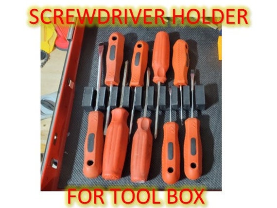 Screwdriver Holder Tool Box Organizer / Magnet Option. 