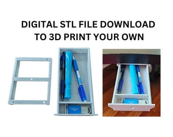 Adicione uma gaveta - Montagem de gaveta sob a mesa para canetas, USB, arquivo STL digital micro SD 3D, imprima seu próprio