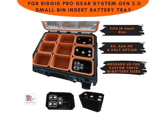 Battery Tray For Ridgid Pro Gear System Gen 2.0 Organizer  | Small Bin Insert | AA AAA 9 Volt | Custom Requests