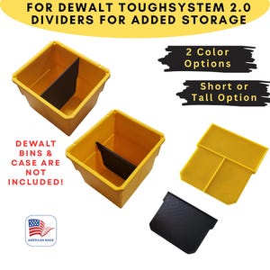 For DEWALT ToughSystem 2.0 Organizer - Bin Divider - TALL & SHORT Options - Added storage **Updated High Temp Option Available**