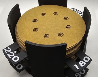 5" inch sanding disc vertical storage holder. Sandpaper space saver