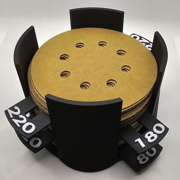 5" inch sanding disc vertical storage holder. Sandpaper space saver