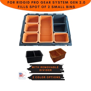 For Ridgid Pro Gear System Gen 2.0 Organizer - 1 bin REPLACES 2 SMALL Ridgid Trays- Comes W/ Removable Divider image 1